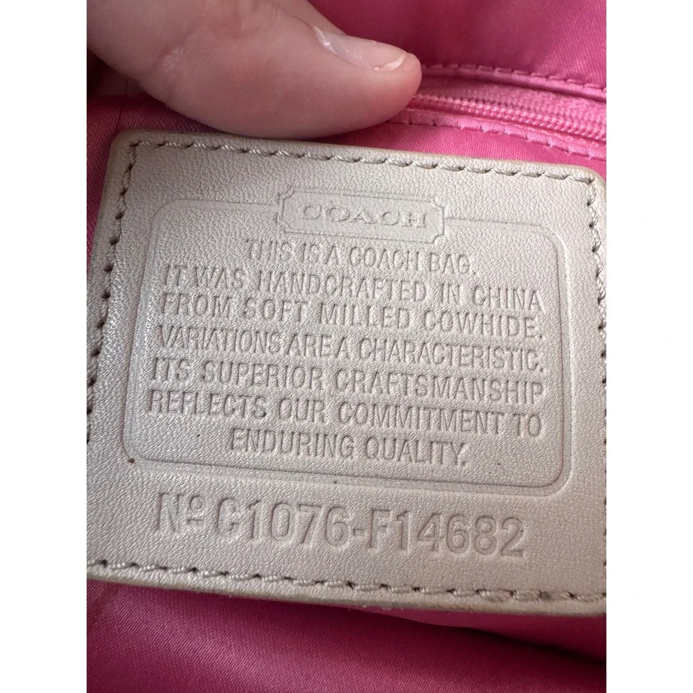 Coach Penelope Shopper Tote Cream Pebbled Leather Shoulder Bag Y2K vintage
